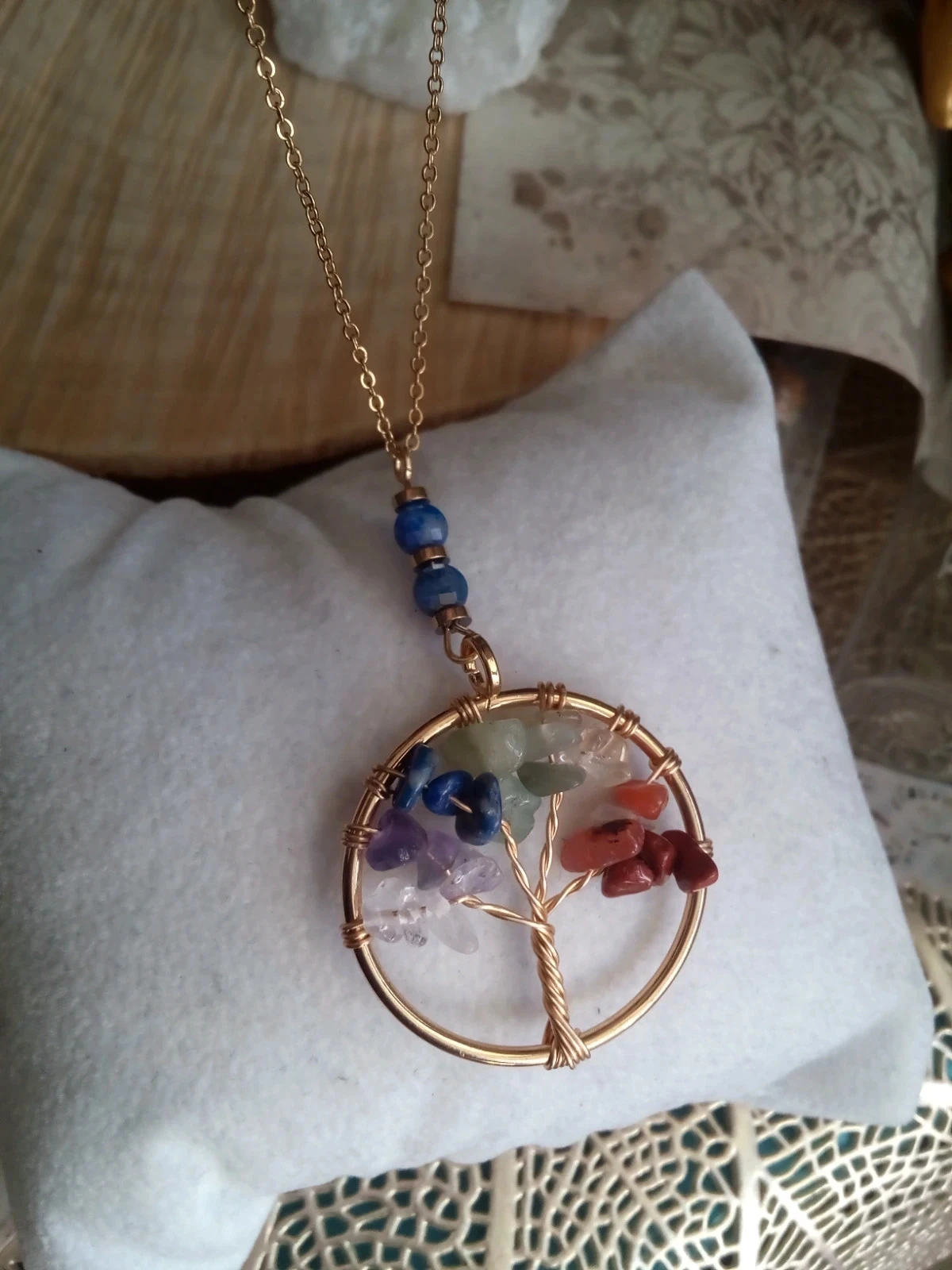 Collier arbre de vie avec pierres semi-précieuses – photo 3